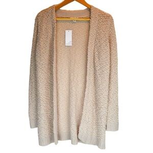 Ten Sixty Sherman Popcorn Knit Open Front Long Cardigan Small Clean Girl NEW